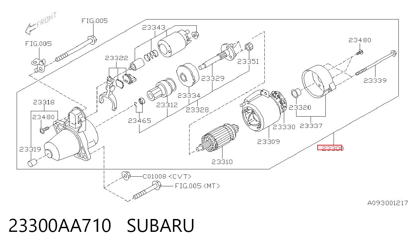 23300AA710 Subaru Arranque motores