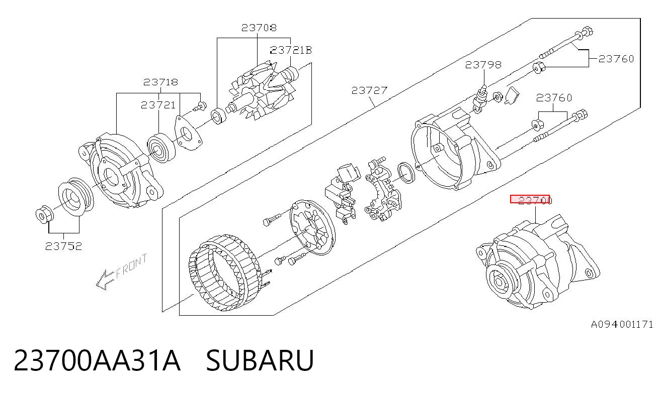 23700AA31A Subaru Alternador de coche