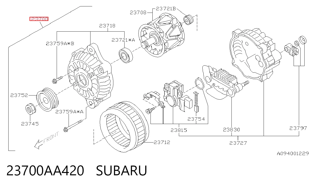 23700AA420 Subaru Alternador de coche