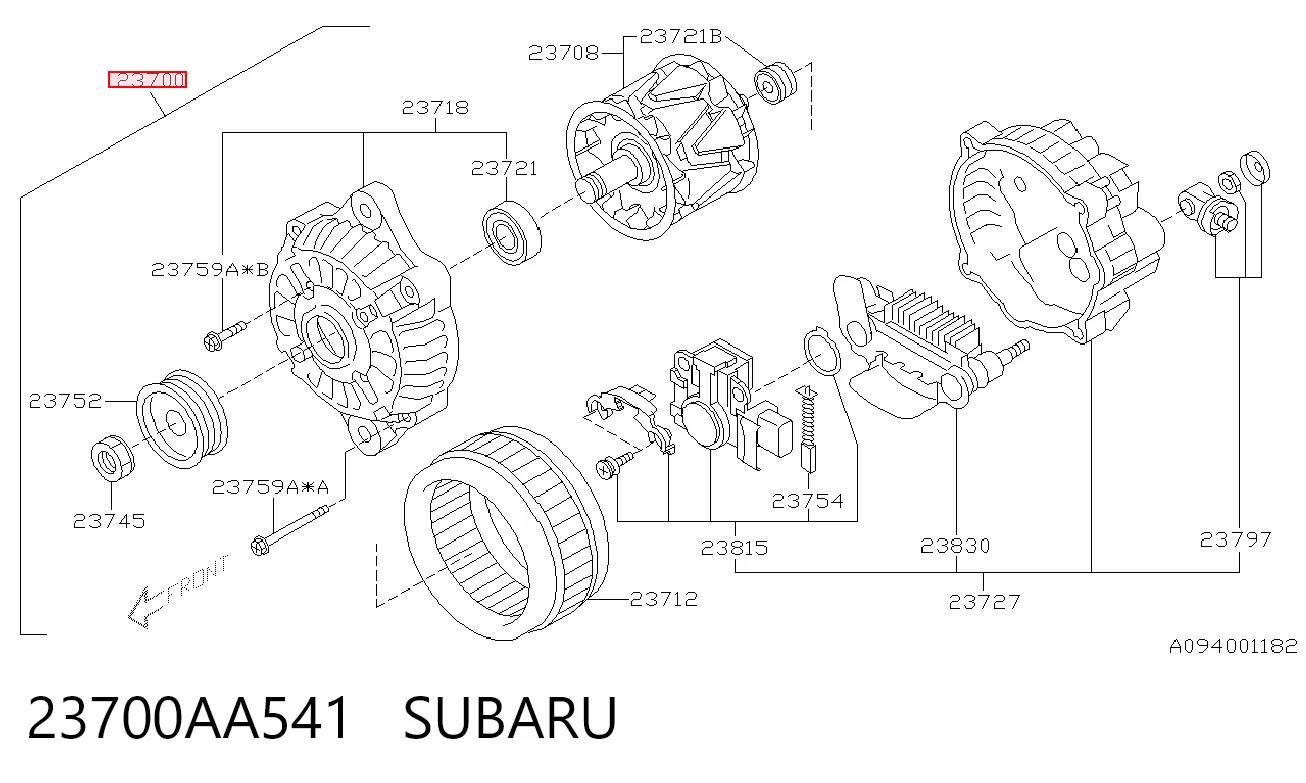 23700AA541 Subaru Alternador de coche