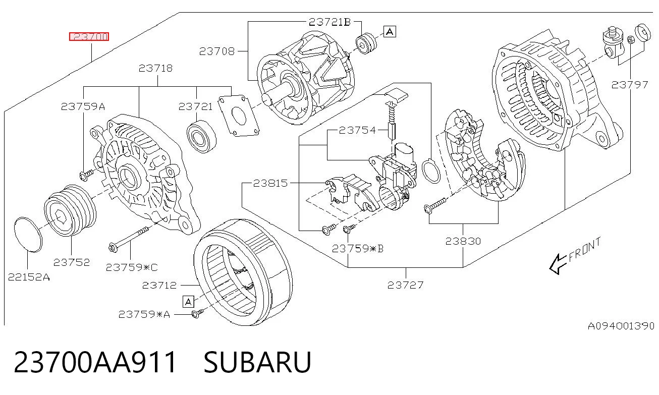 23700AA911 Subaru Alternador de coche
