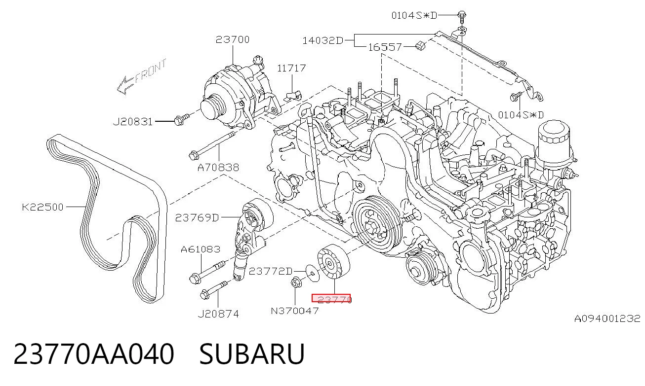 Rodillo guia Subaru Outback  (B14, BR)