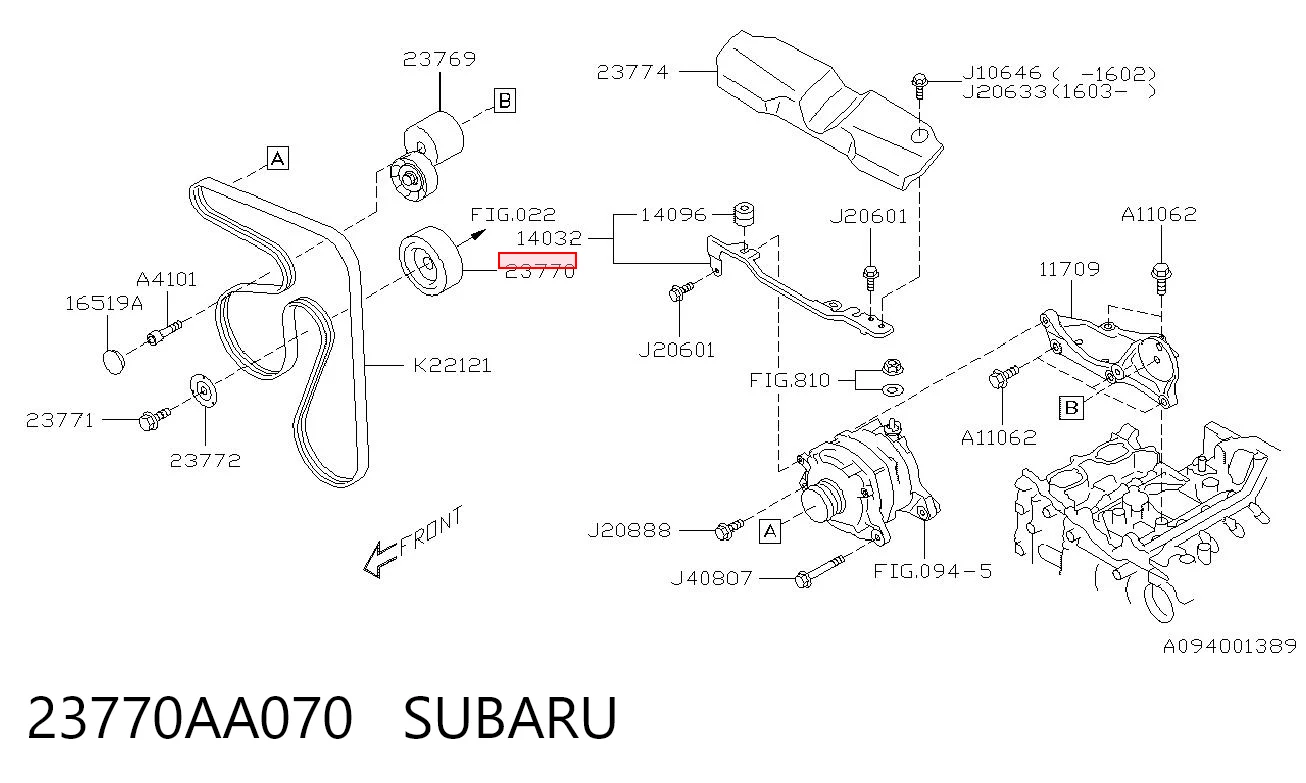23770AA070 Subaru Polea tensora