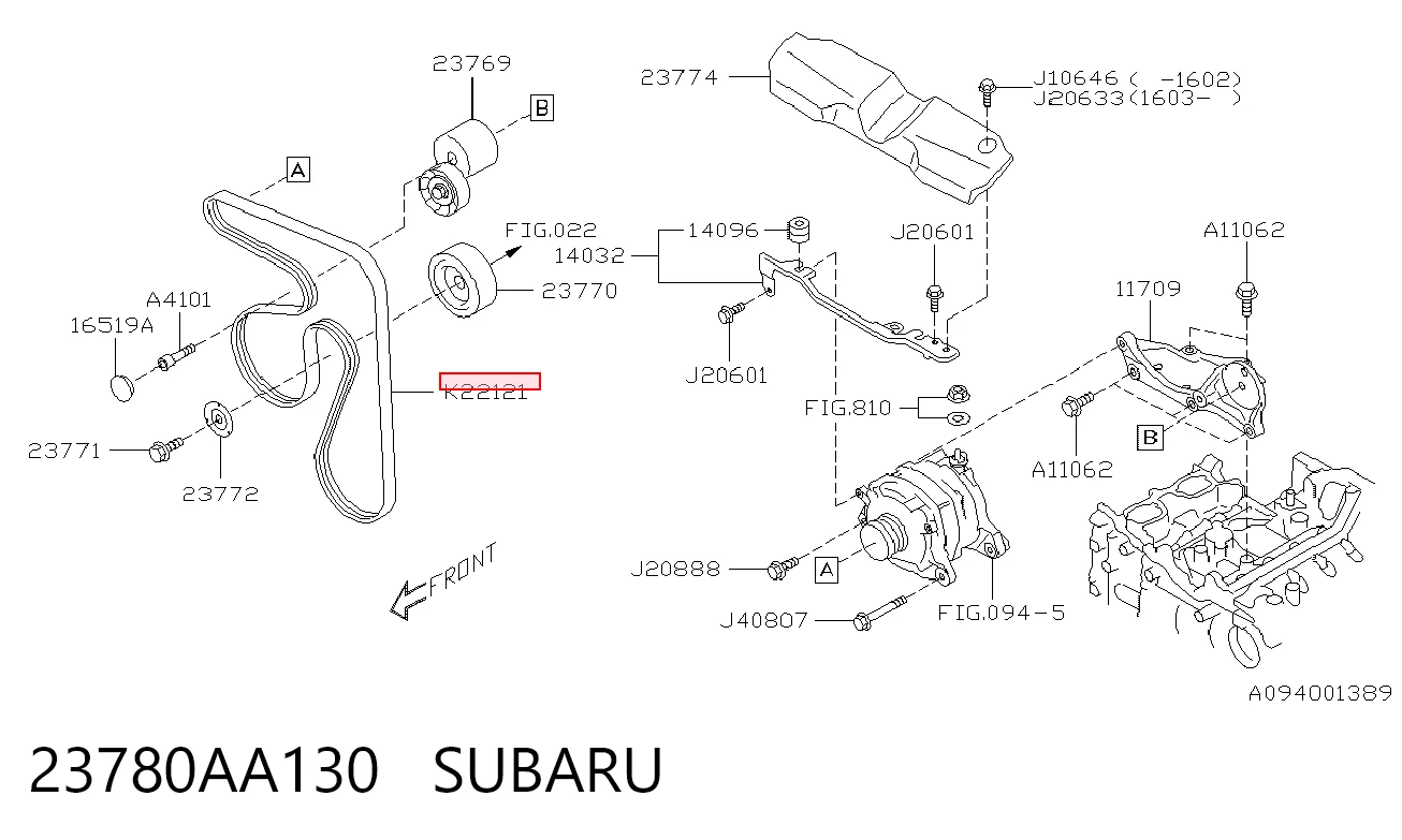 23780AA130 Subaru Correa poly v