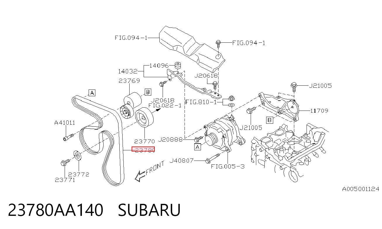 23780AA140 Subaru Correa poly v