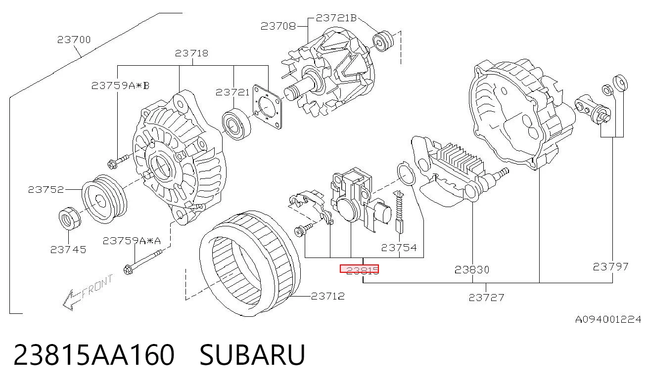 23815AA160 Subaru Regulador alternador