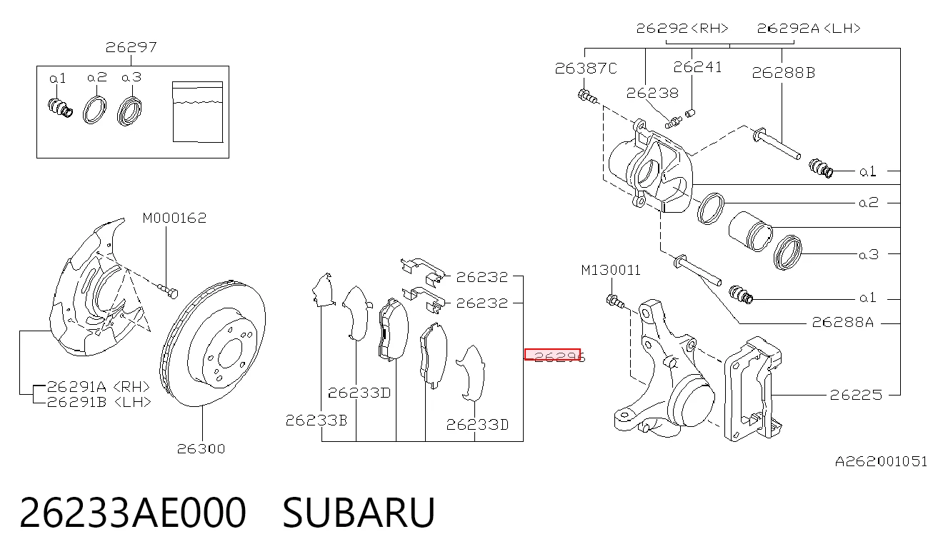 Pastillas de freno delanteras para Subaru Outback  (B12, BE, BH)