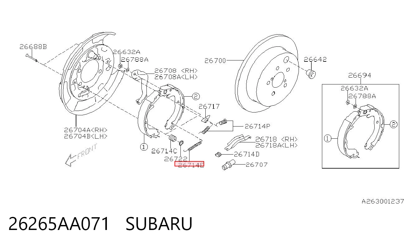 26265AA071 Subaru 