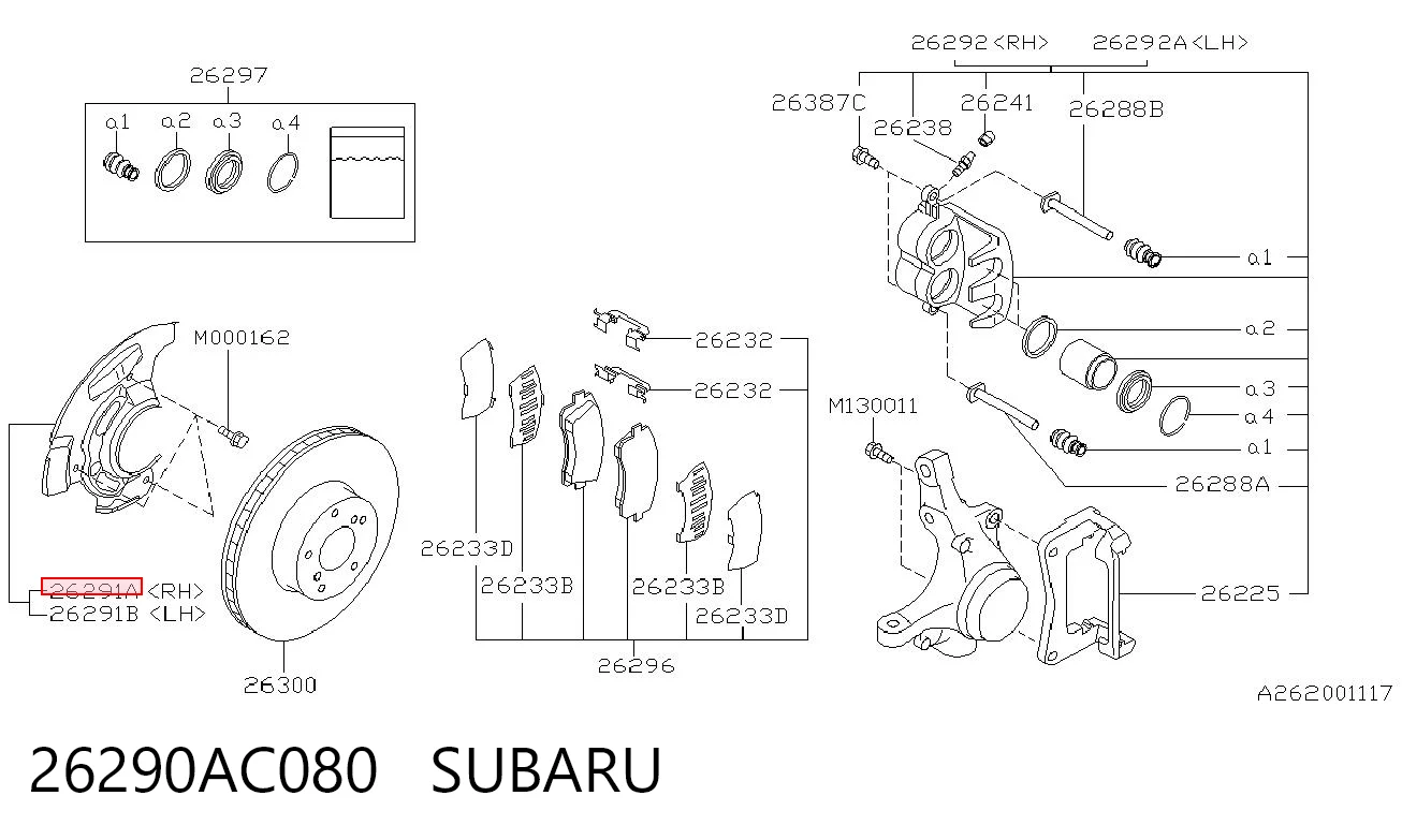 26290AC080 Subaru 
