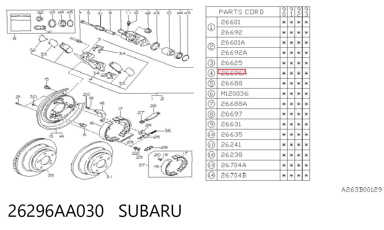 26296AA030 Subaru