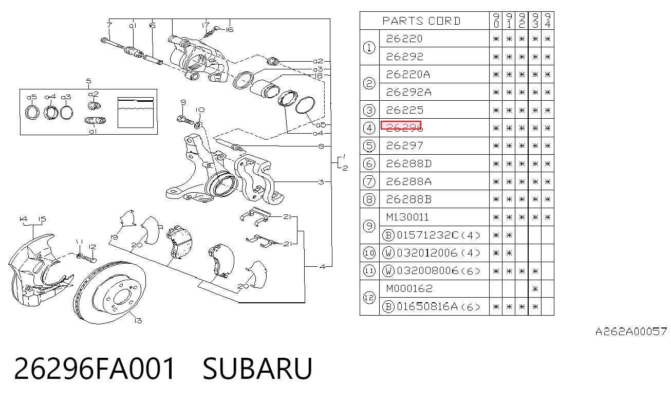 Pastillas de freno Subaru Legacy II (BD, BG)