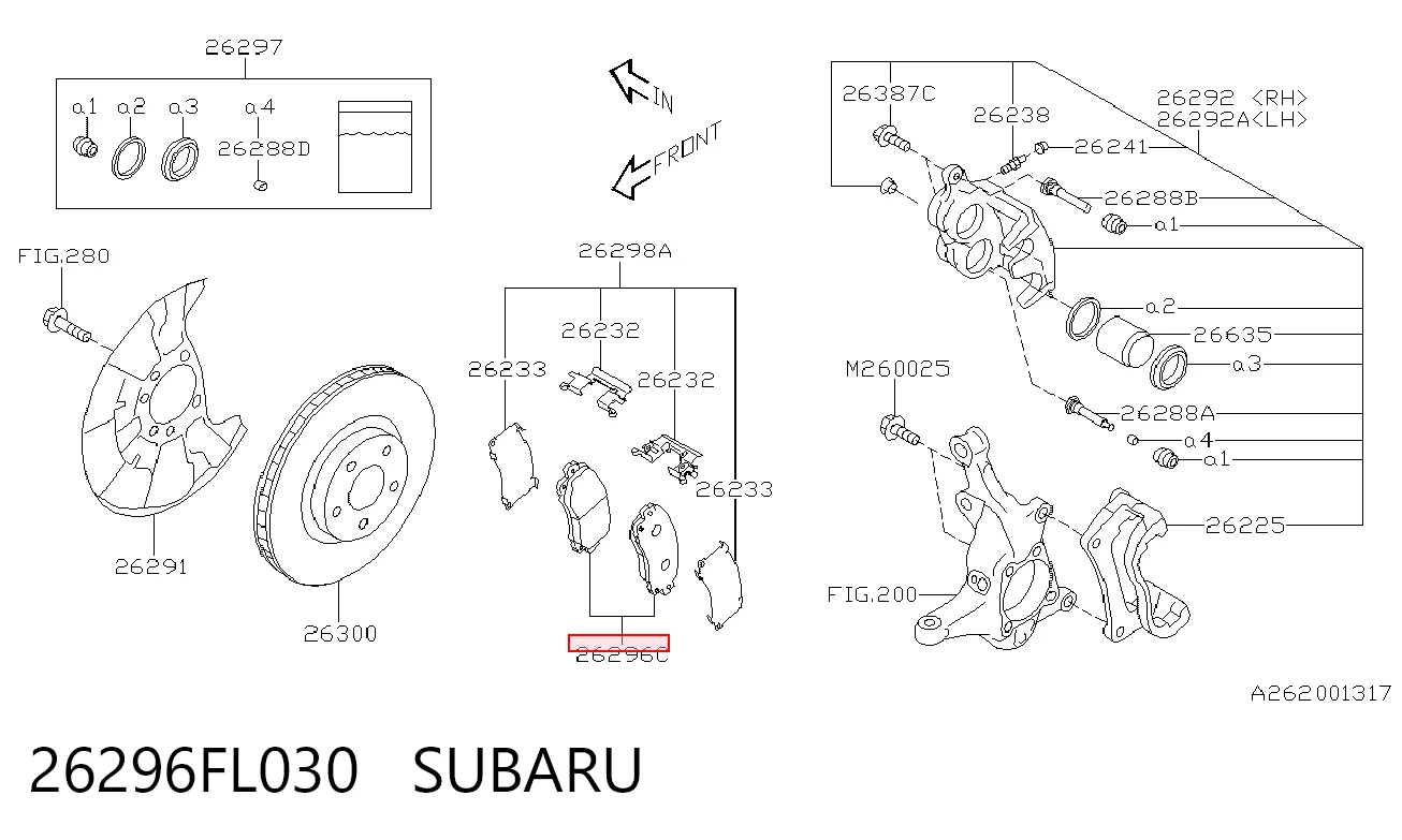 Pastillas freno delanteras Subaru 26296FL030 precio, desde 65,96 EUR
