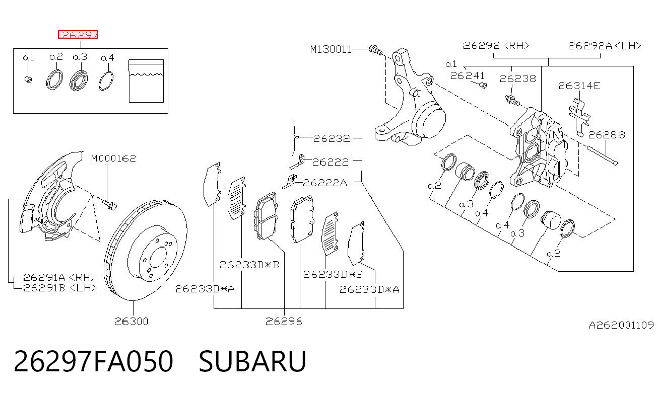 26297FA050 Subaru Kit de reparación de pinzas