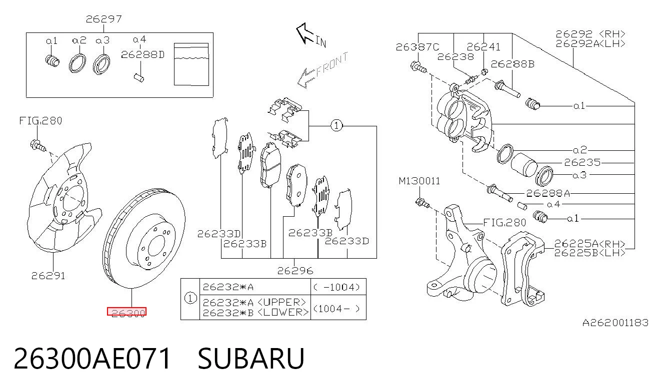 26300AE071 Subaru Discos