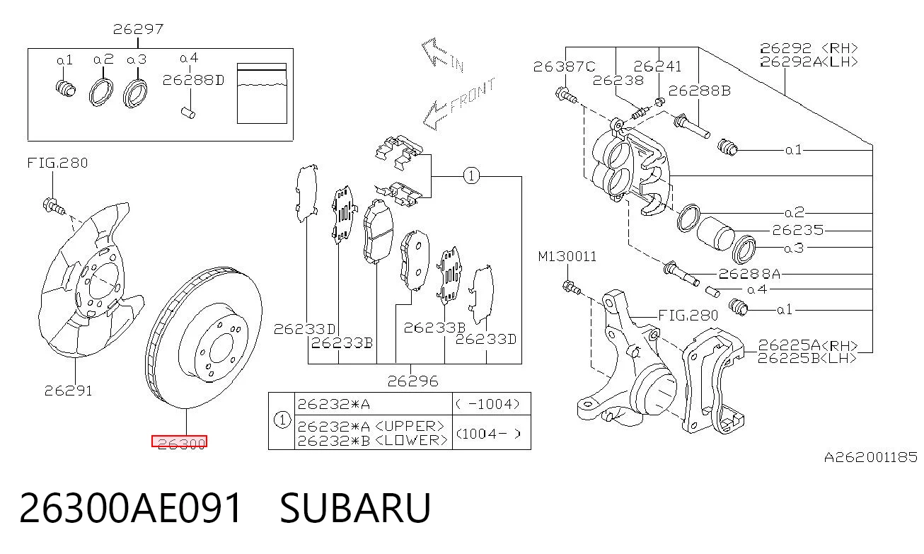 26300AE091 Subaru Discos