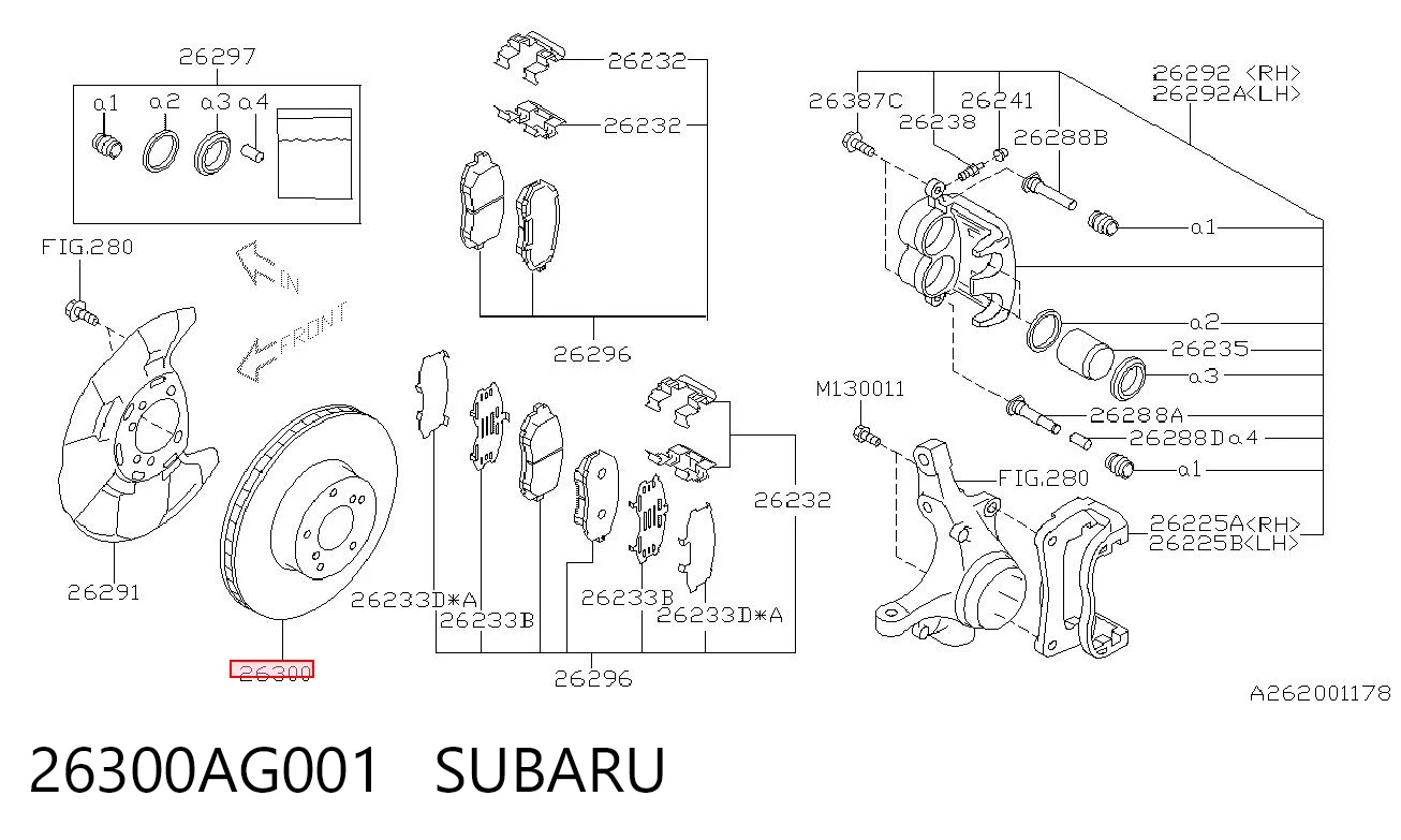 26300AG001 Subaru Discos