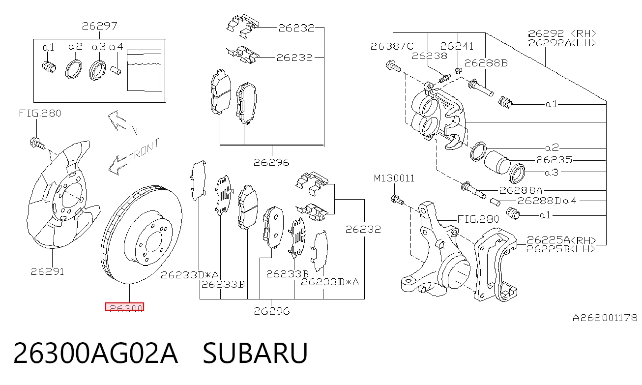 26300AG02A Subaru Discos
