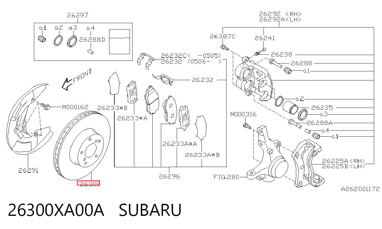 26300XA00A Subaru Discos