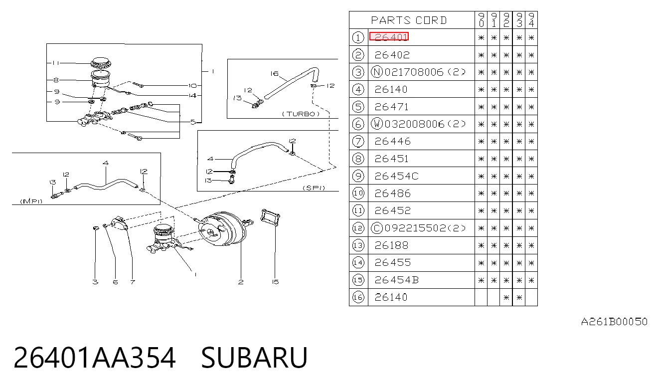 26401AA354 Subaru