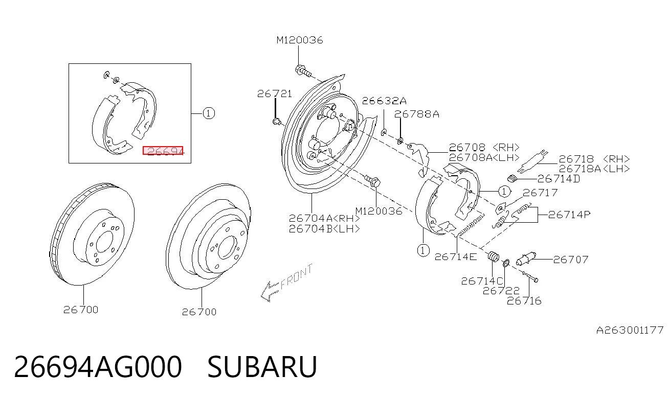 Pastillas de freno de mano para Subaru Outback (B13, BP)