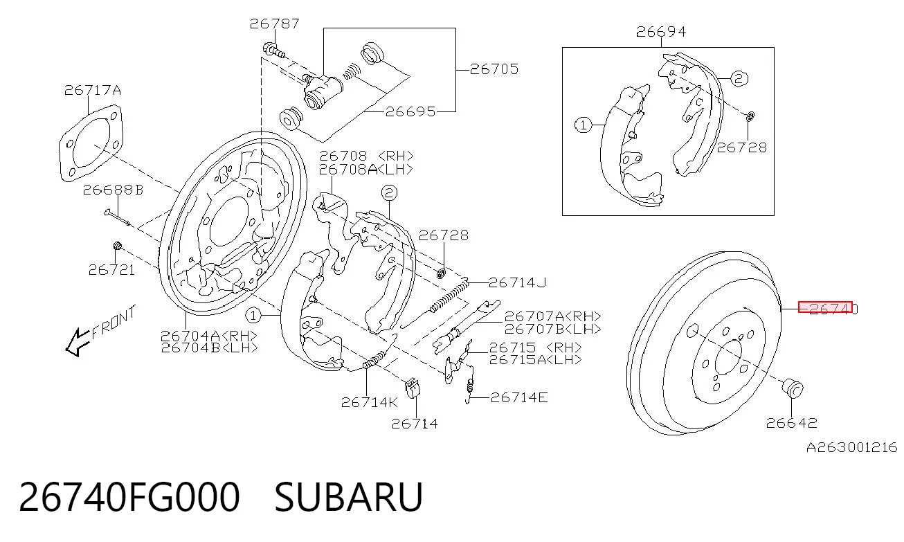  Tambor de freno trasero Subaru Impreza 3