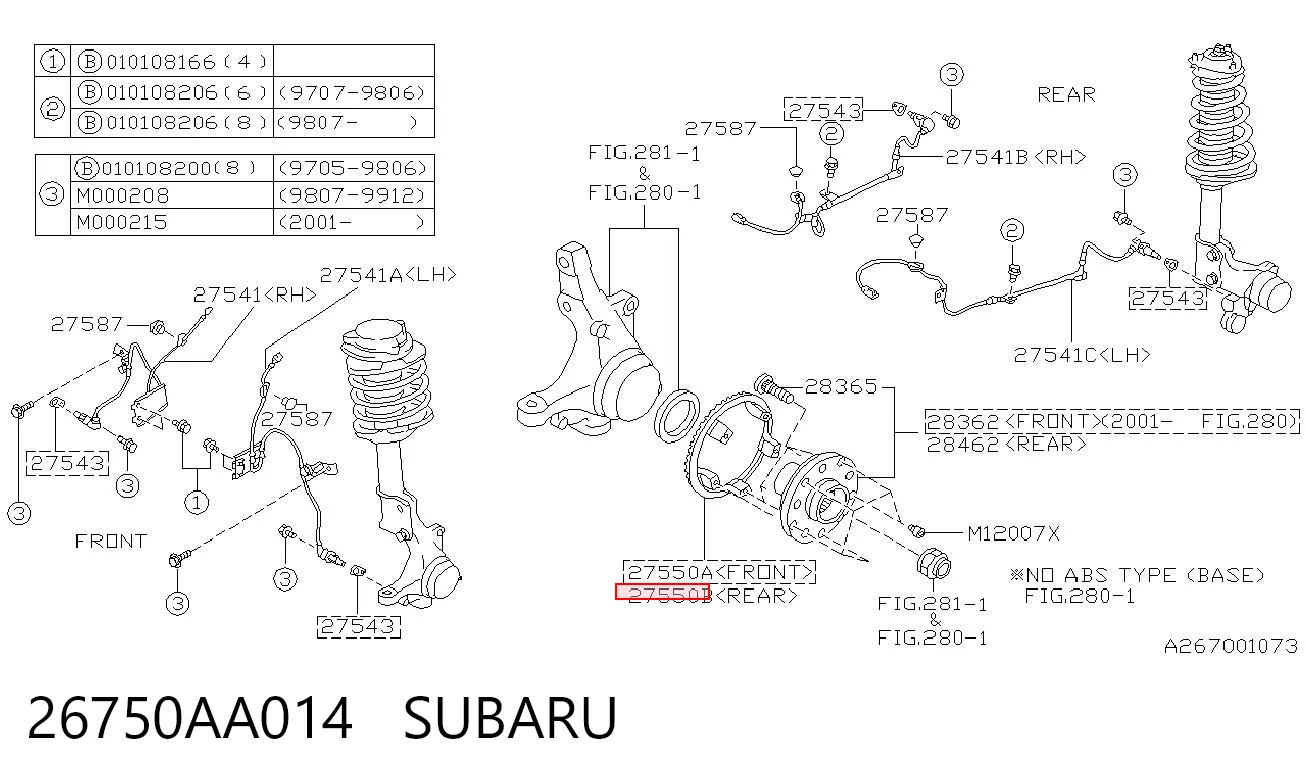 26750AA014 Subaru