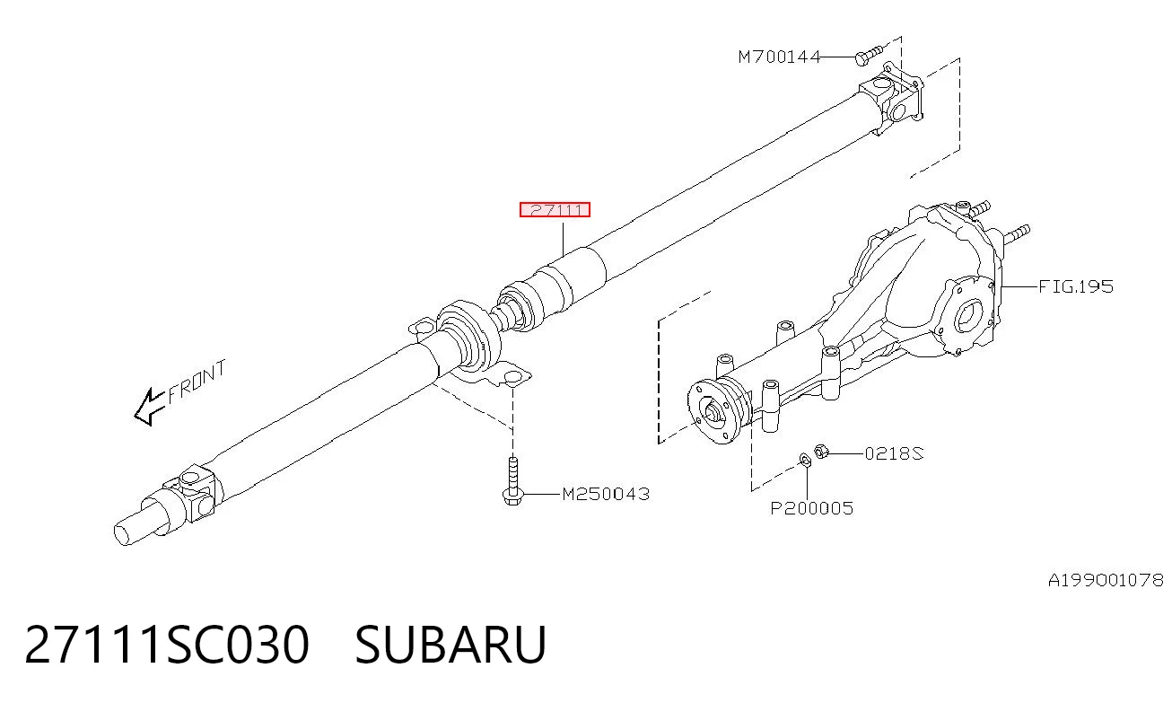 27111SC030 Subaru Árbol cardán