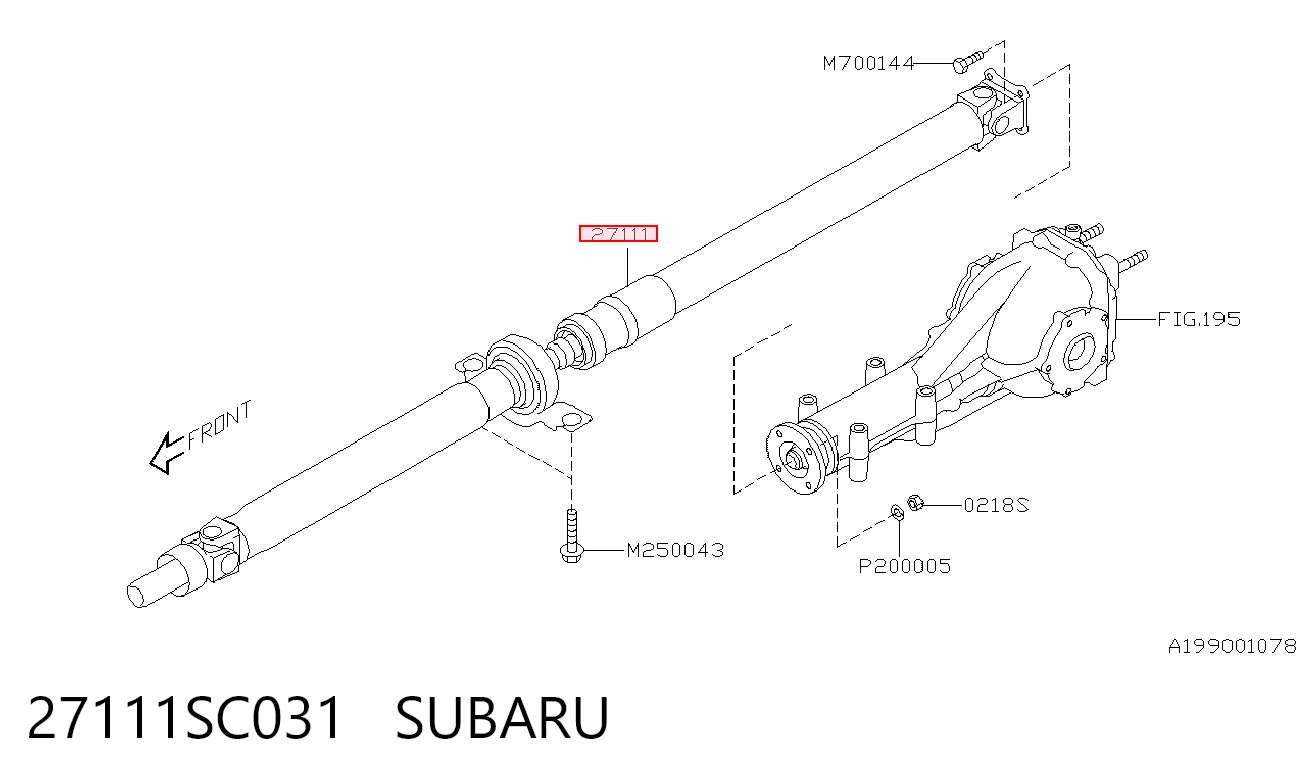 27111SC031 Subaru Árbol de transmisión