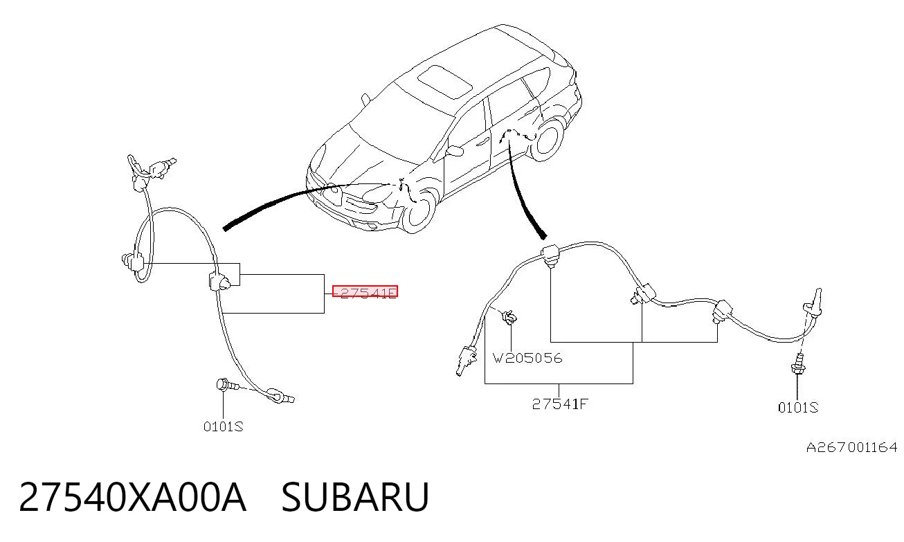 27540XA00A Subaru Sensor de rueda abs