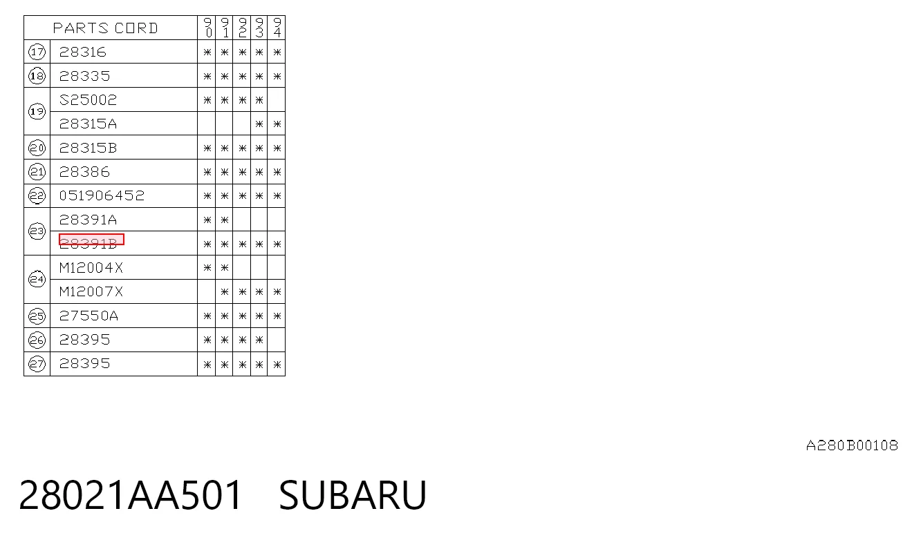 28021AA501 Subaru