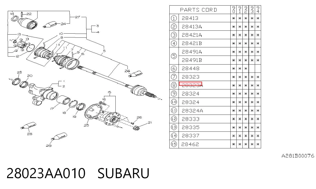 Fuelle, semieje delantero interior Suzuki Grand Vitara  (FT, HT)