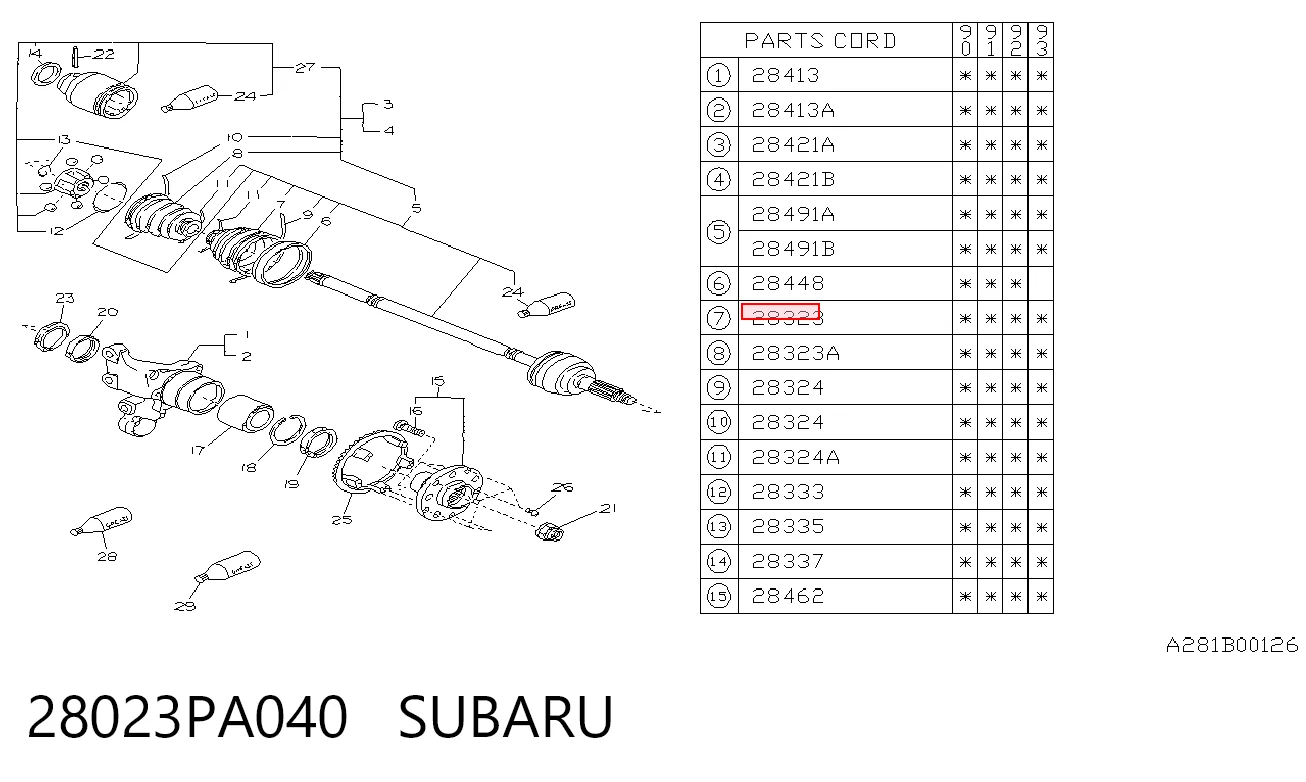 28023PA040 Subaru