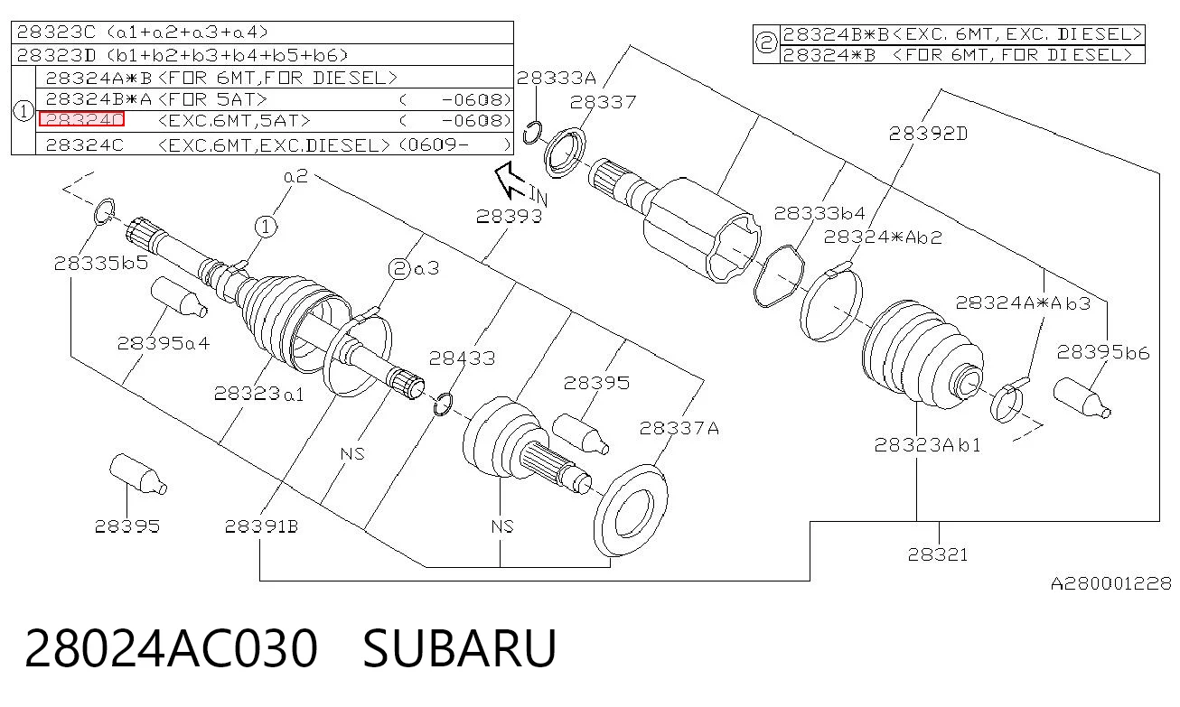 28024AC030 Subaru 
