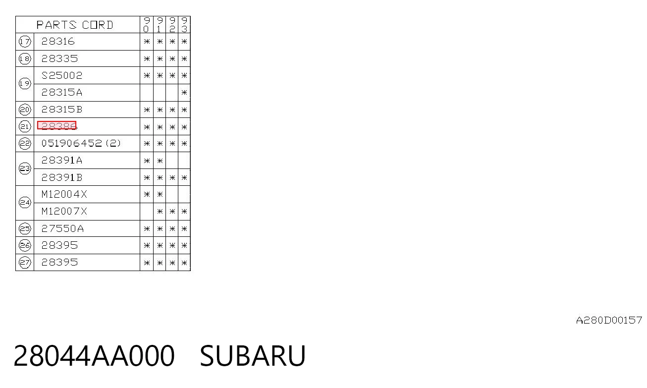 28044AA000 Subaru 