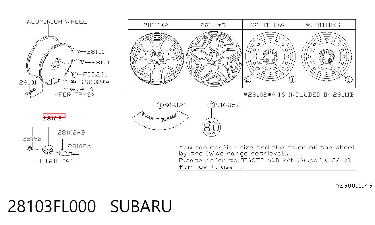  Sensor de presión de neumáticos Subaru Forester 5