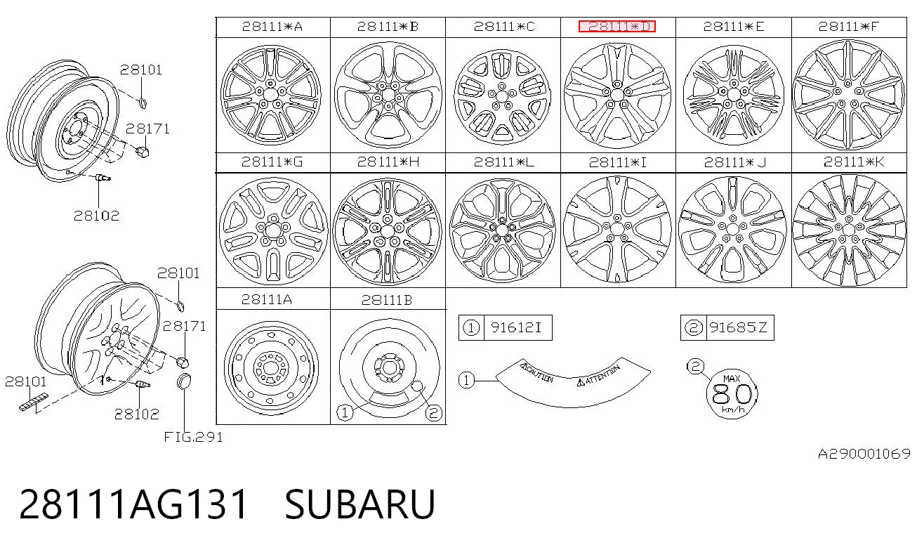 Aros para Subaru Outback III B13, BP