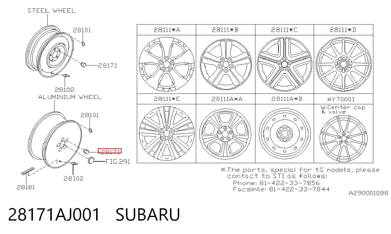 Tuerca seguridad de rueda Subaru Legacy II sedán (BD, BG) (1994 - 1999) precio, desde 2,53 EUR