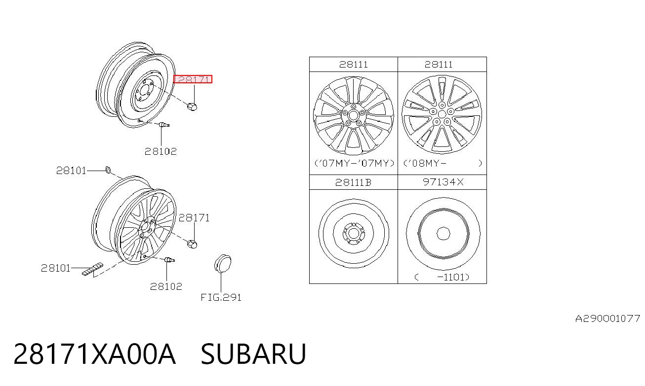 Tuercas de rueda para Subaru Impreza GC