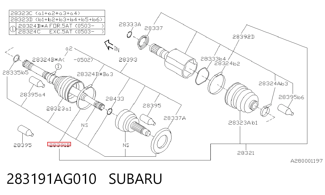 283191AG010 Subaru