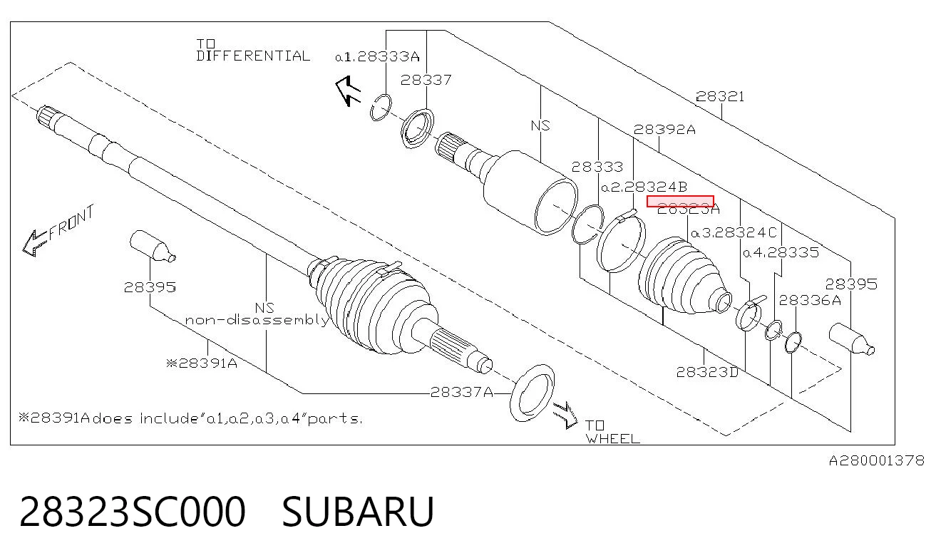 Fuelle palier delantero interior Subaru Forester III (2007-2012)