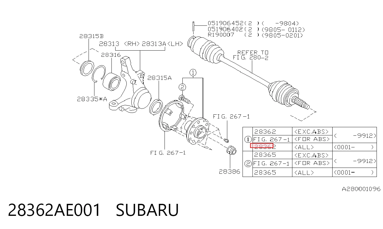 Cubo de rueda, Eje delantero Subaru Legacy II sedán comprar en España
