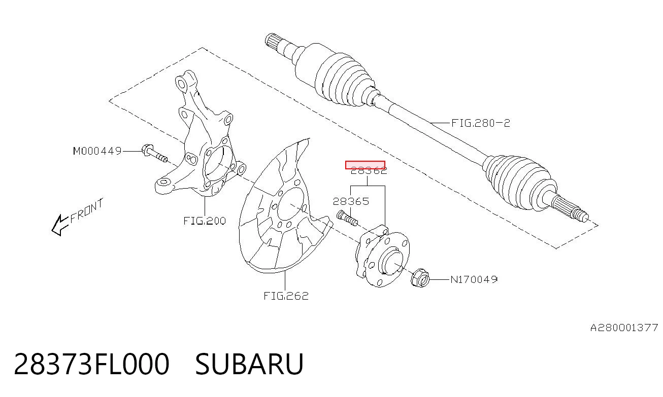 28373FL000 Subaru Cubo delantero
