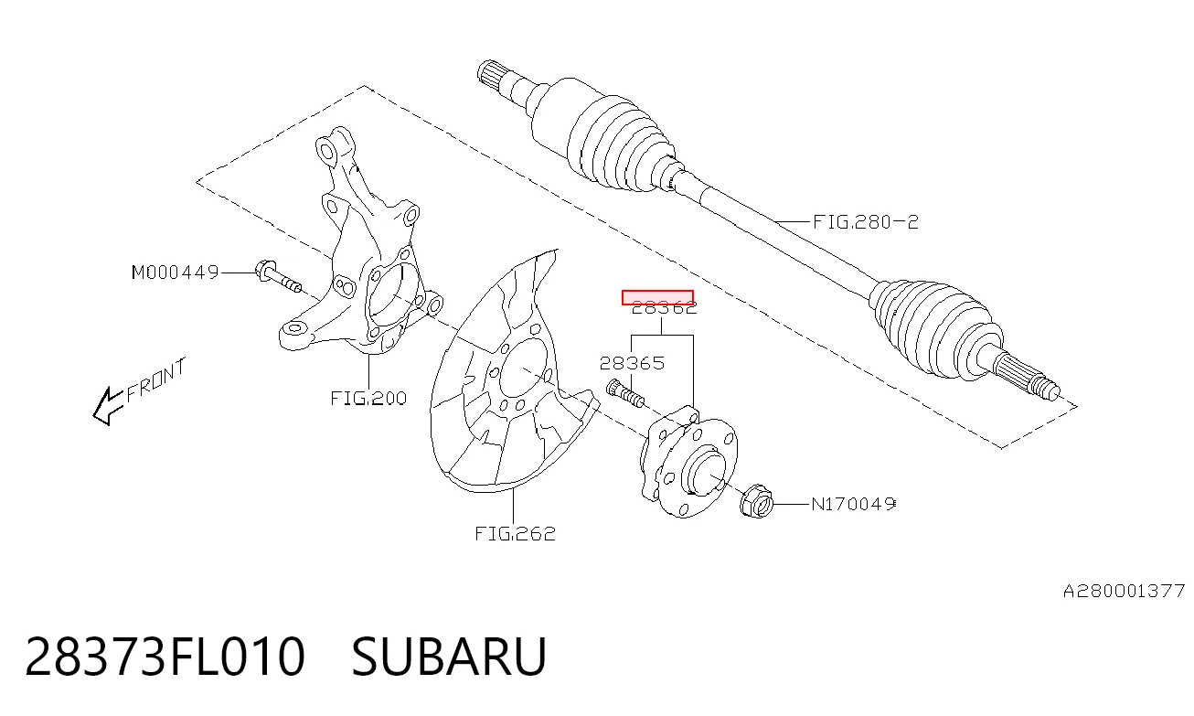 28373FL010 Subaru Cubo delantero