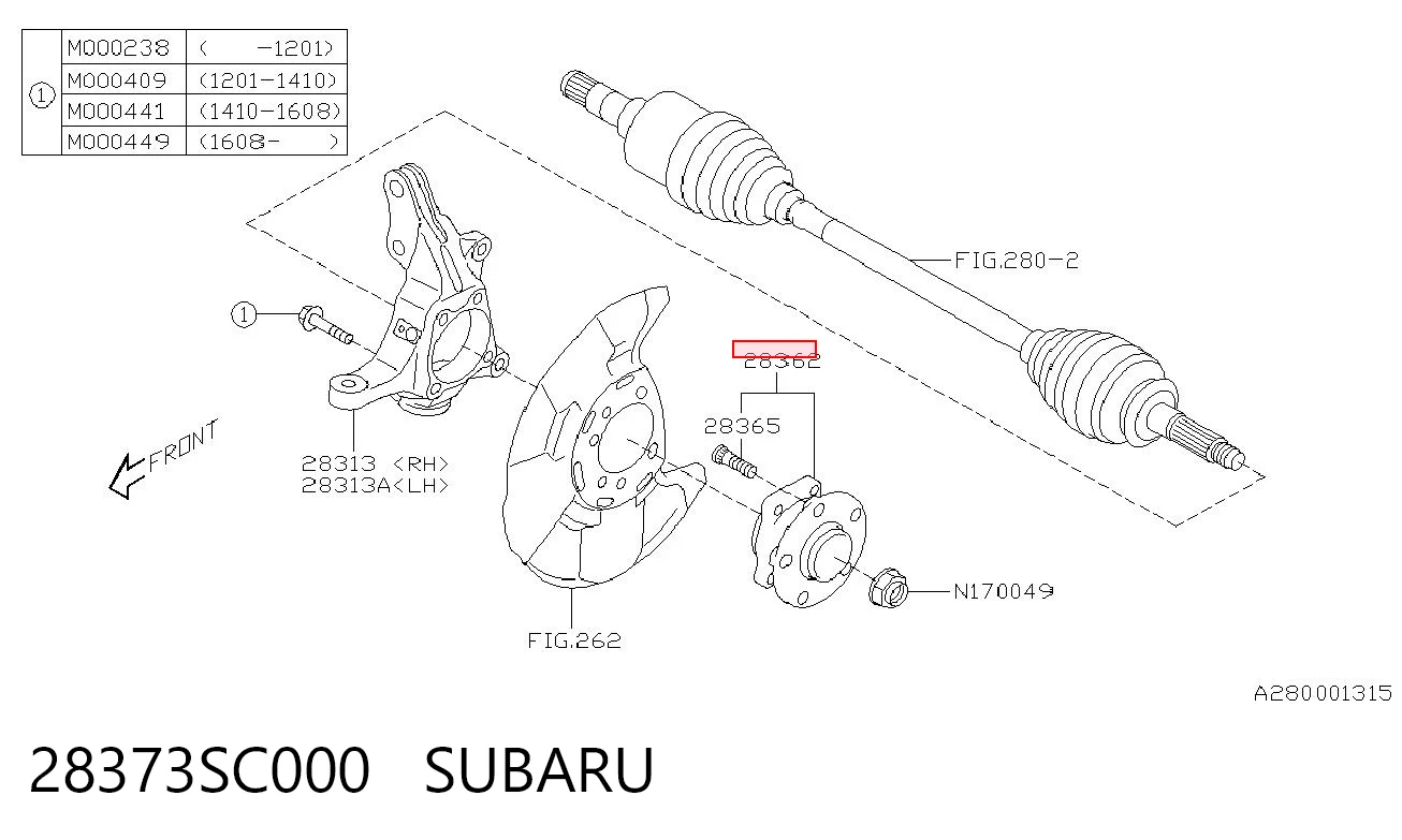 28373SC000 Subaru Cubo delantero