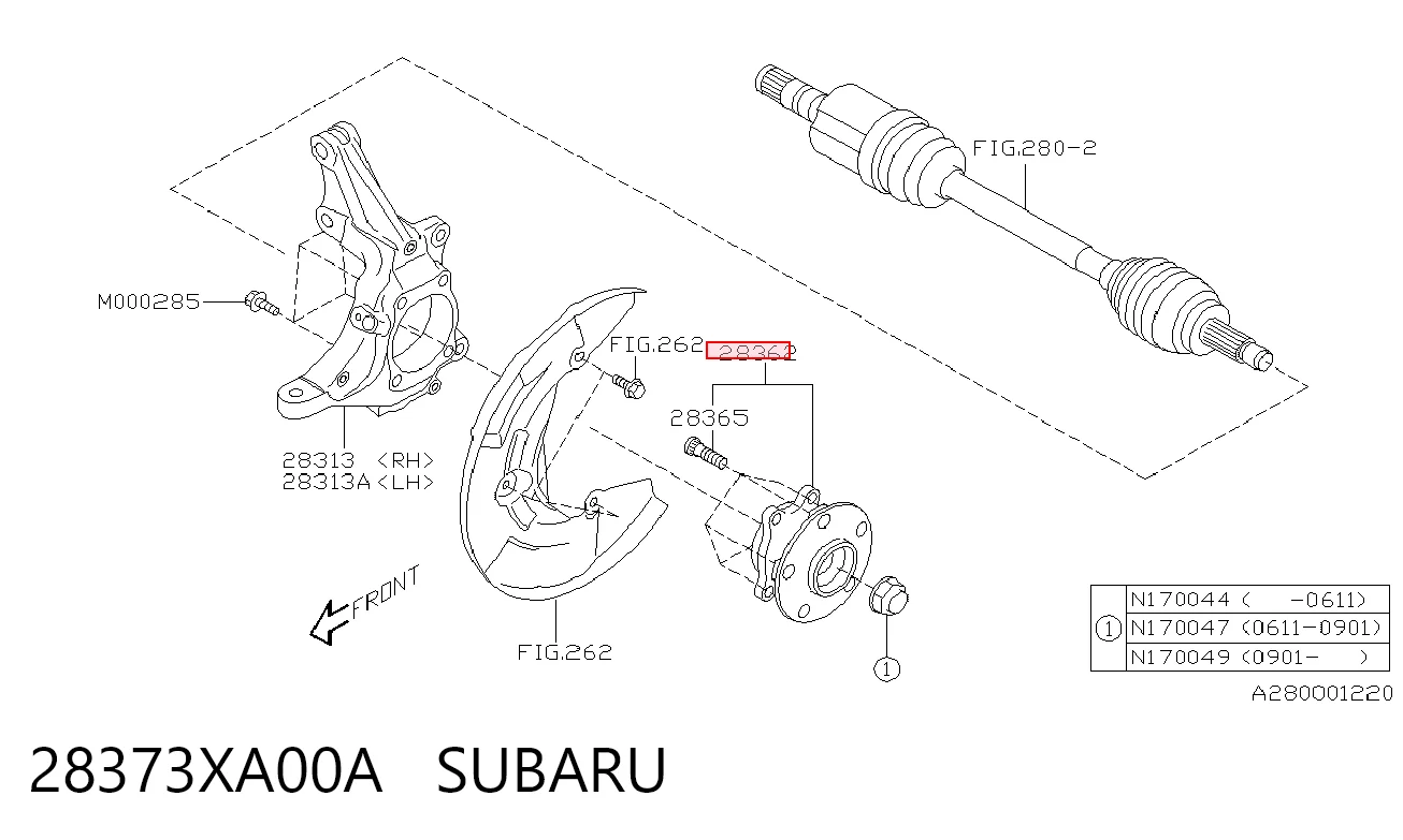 28373XA00A Subaru Cubo delantero