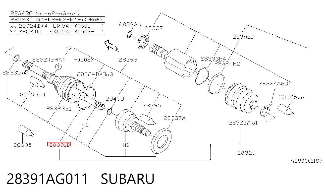 28391AG011 Subaru