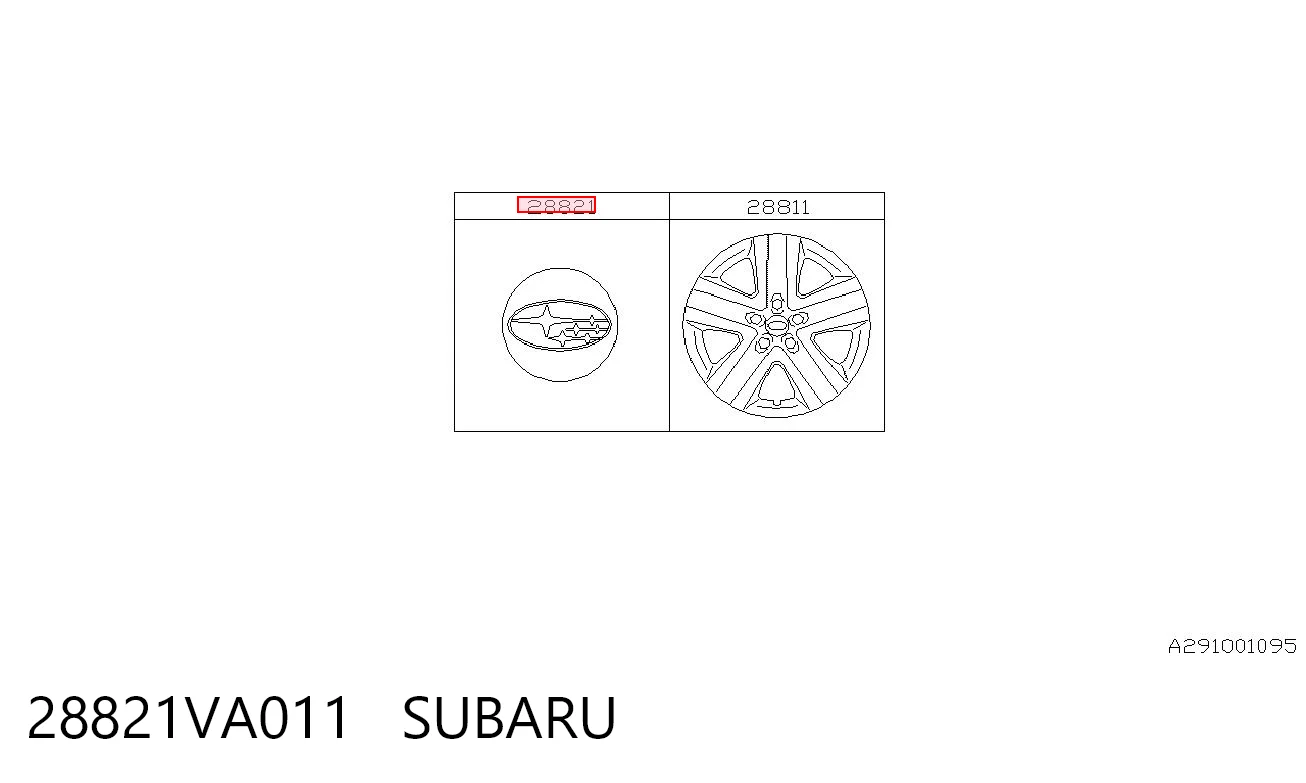 28821VA011 Subaru Cubierta de la Llanta