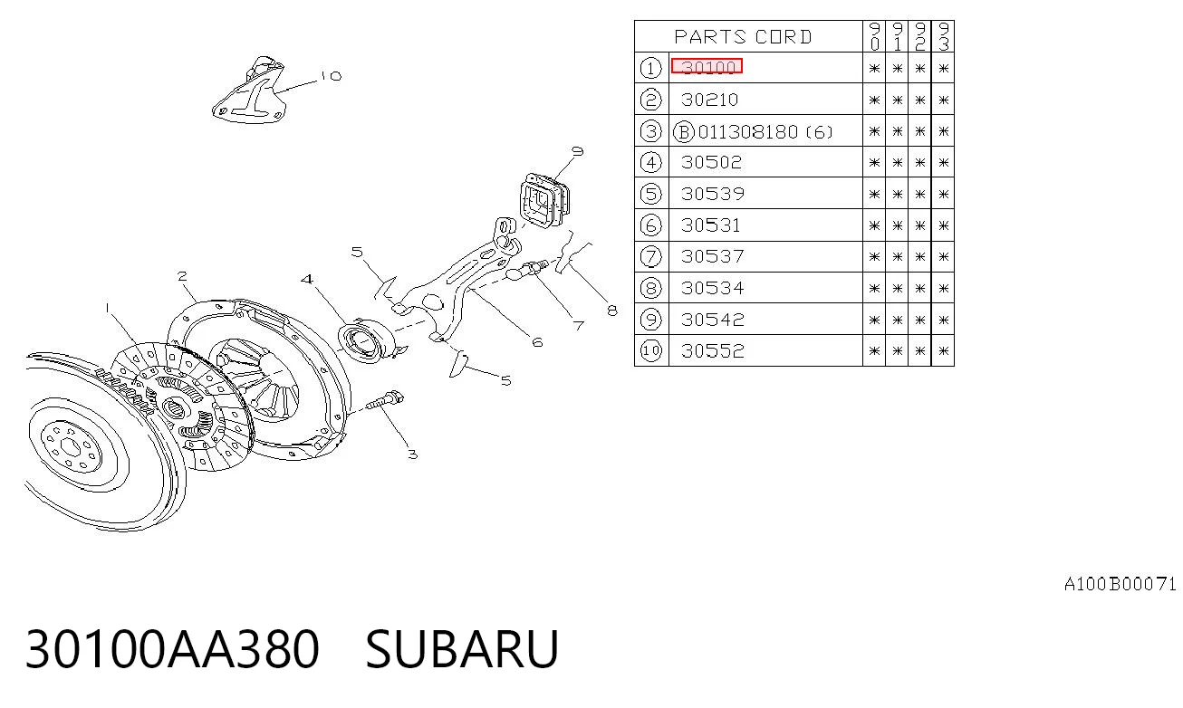 30100AA380 Subaru