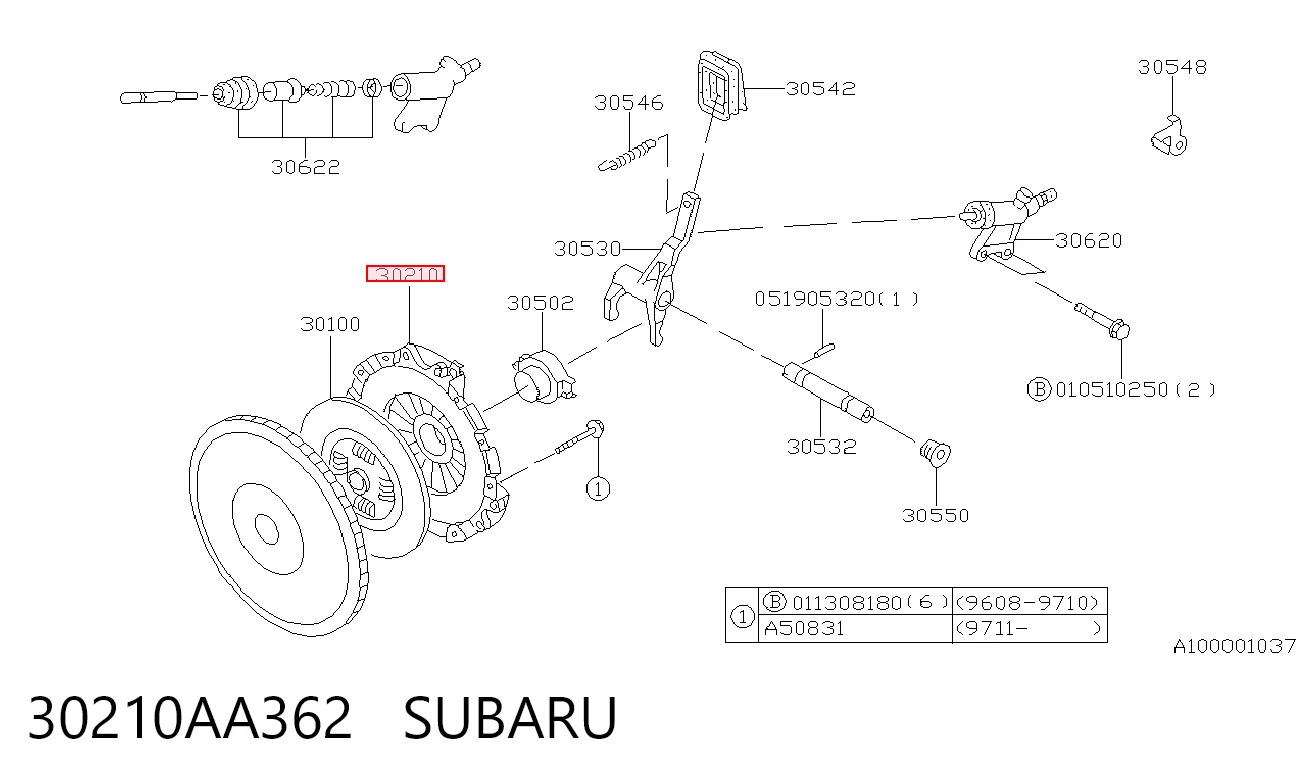 Plato de presión de embrague para Subaru Forester S10, SF