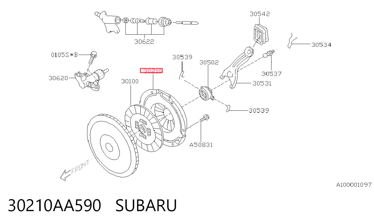 30210AA590 Subaru plato de presion del embrague funcion